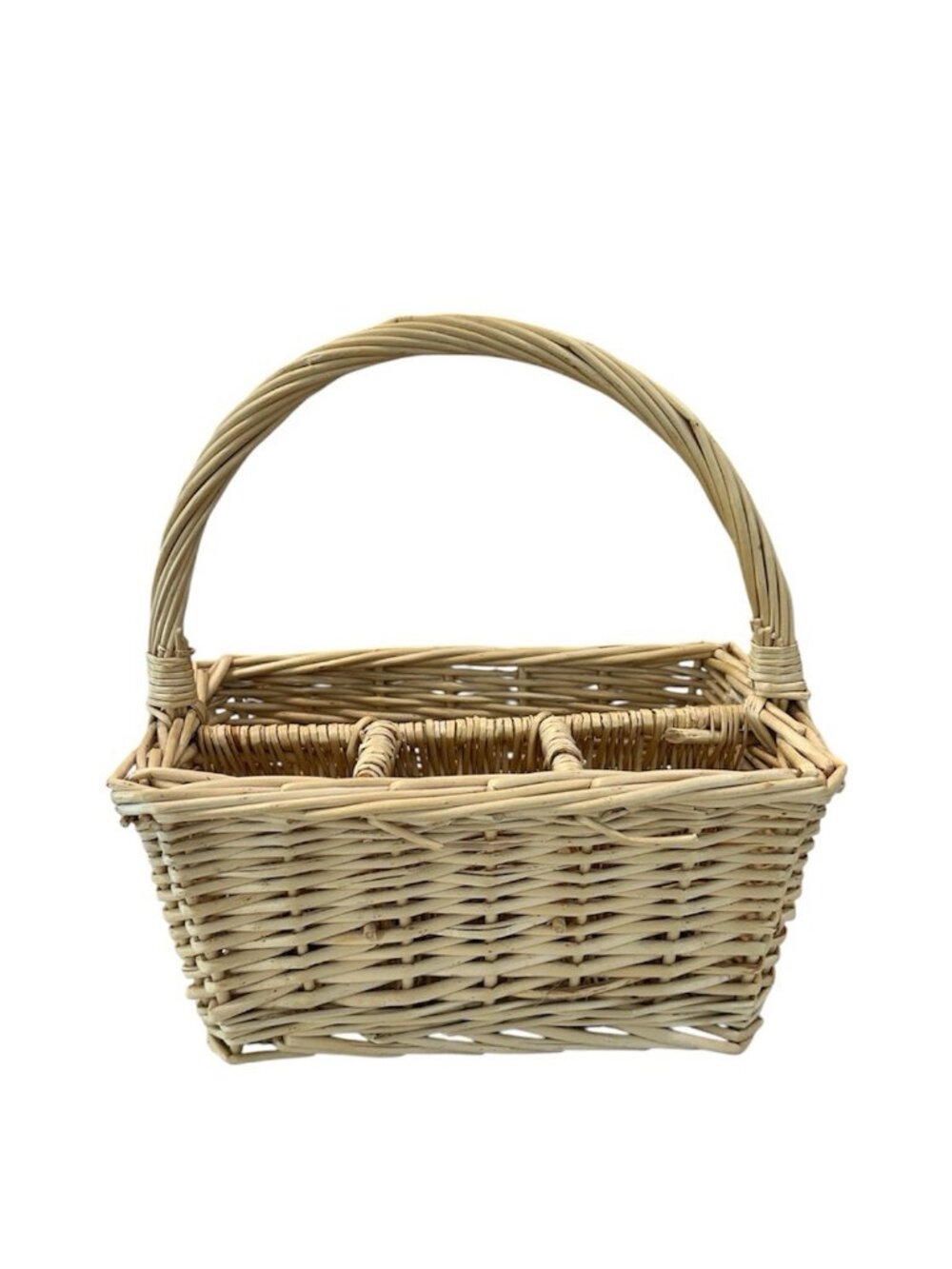 Vintage Wicker Silverware Napkin Basket Barbecue Picnic Large 11 w" x 12h" x 7"